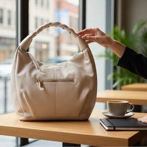 Chic Cream Hobo Bag